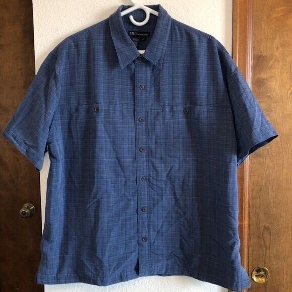 5.11 Tactical Series Men's XL Blue Lined Heavyweight Performance Short Sleeve